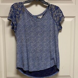 Lucky Brand Floral  Blue Women's Top